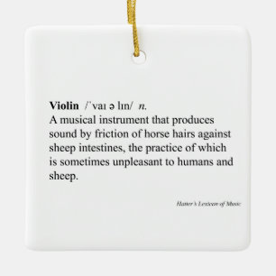 "Violin" Humoureus Dictionary Definition Music Keramisch Ornament