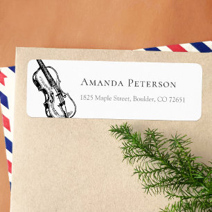 Violin Illustratie Violinist Return Address Etiket