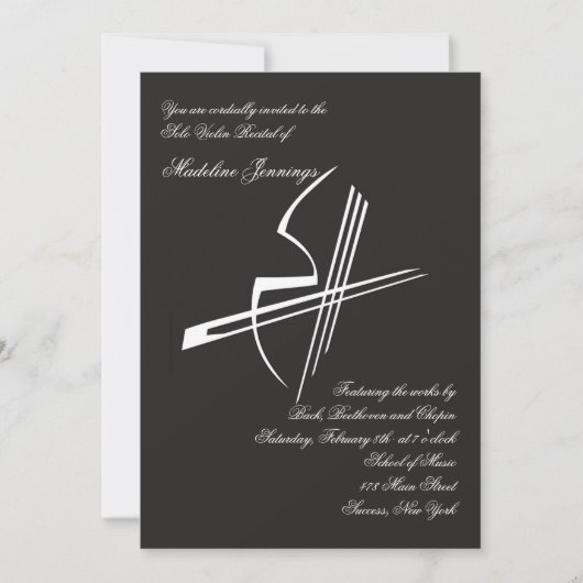 Violin Impressions Overweging - Uitnodiging (Voorkant)