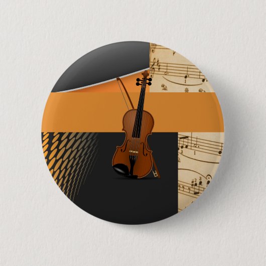 Violin in in Abstract Ronde Button 5,7 Cm (Voorkant)