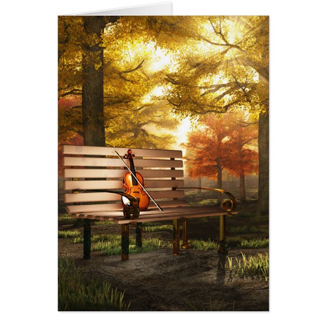 Violin in in het herfstpark (Voorkant)