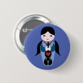 Violin Kokeshi Button (Voorkant /achterkant)