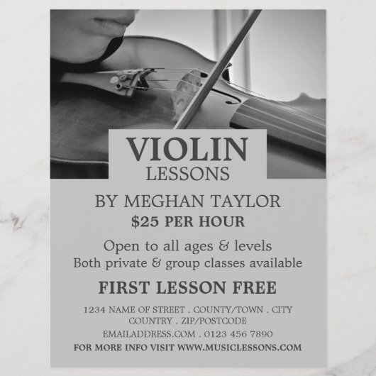 Violin Lessons Advertising Flyer (Voorkant)