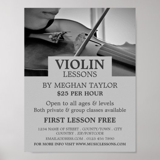 Violin Lessons Advertising Poster (Voorkant)