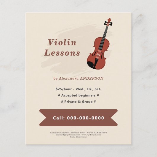 Violin Lessons Flyer (Voorkant)