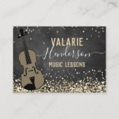 Violin Lessons Gold Glitter Visitekaartje (Voorkant)