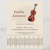Violin Lessons Tear Off Strips Flyer (Voorkant)