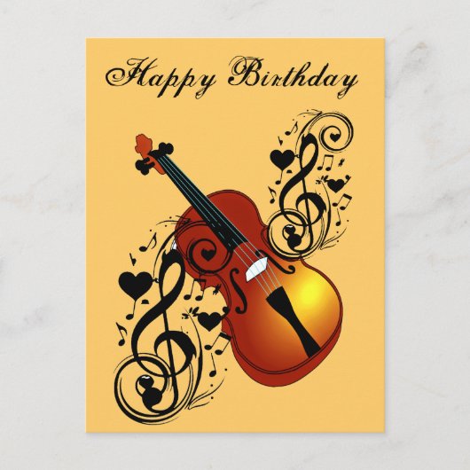 Violin, Lover op Heart_ Briefkaart (Voorkant)