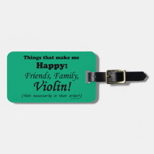 Violin maakt me gelukkig bagagelabel
