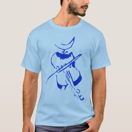 Violin Man Blue T-shirt