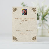 Violin Man Day of the Dead Wedding RSVP (Staand voorkant)