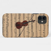 Violin met achtergrond voor vel muziek Case-Mate iPhone case (Achterkant (horizontaal))
