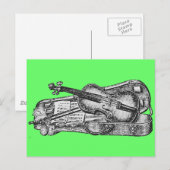 Violin met Hoesje Briefkaart (Voorkant / Achterkant)