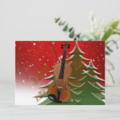 Violin met Kerstmis Bedankkaart (Staand voorkant)