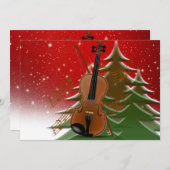 Violin met Kerstmis Bedankkaart (Voorkant / Achterkant)