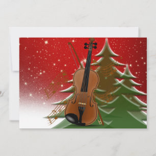 Violin met Kerstmis Bedankkaart