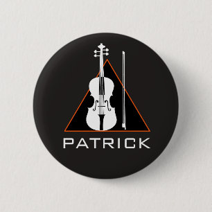 Violin minimale negatieve ruimte Modern Violinist Ronde Button 5,7 Cm