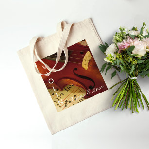 Violin Music Bag Persoonlijke naam Violinist Tote Bag