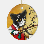 Violin Music Cat Keramisch Ornament (Links)