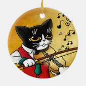 Violin Music Cat Keramisch Ornament (Achterkant)