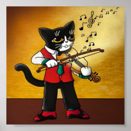 Violin Music Cat Poster