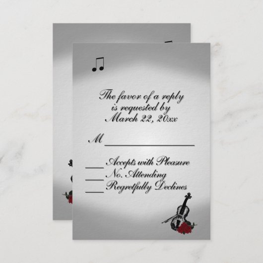 Violin Music Wedding RSVP (Voorkant / Achterkant)