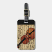 Violin  muziek bagagelabel (Voorkant verticaal)