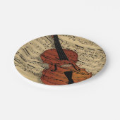 Violin &  muziek papieren bordje (Gekanteld)