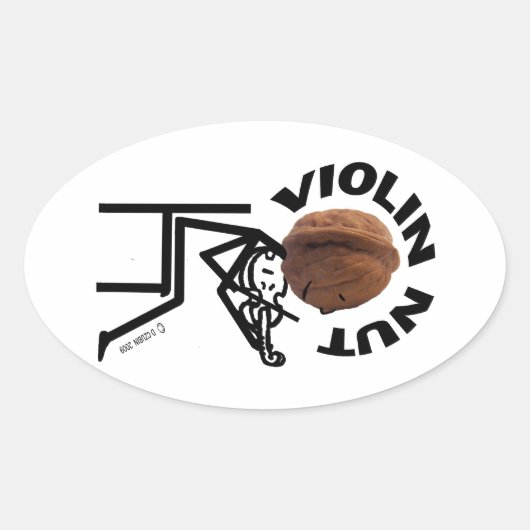 Violin Nut Ovale Sticker (Voorkant)