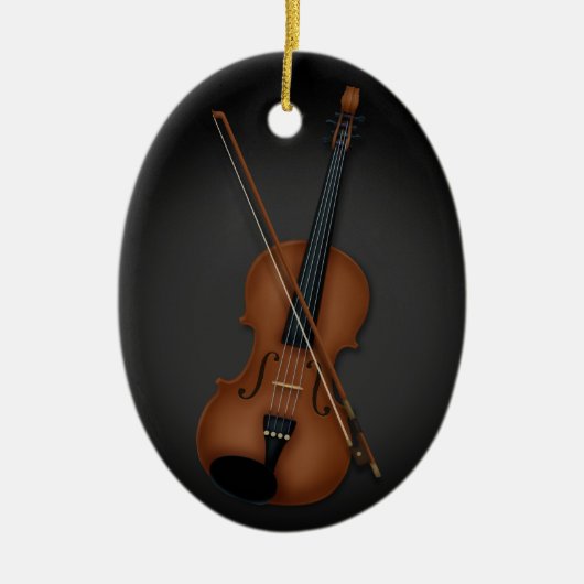 Violin of Vila & Bow Musical Instrument Black Keramisch Ornament (Voorkant)