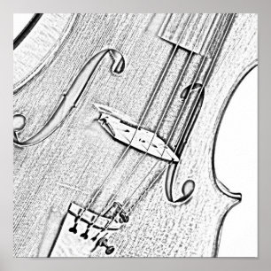 Violin of Viola Ink Tekening Poster