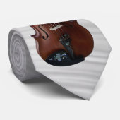 VIOLIN-ON BRUSHED PEWER STROPDAS (Opgerold)