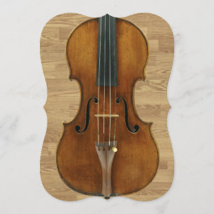 Violin on Wood Panels Overweging Uitnodiging