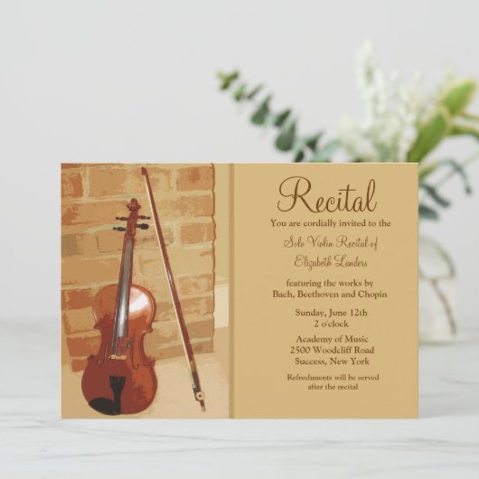 Violin Overweging Uitnodiging (Staand voorkant)