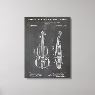 Violin Patent - Funny Music Lover Gift Canvas Afdruk