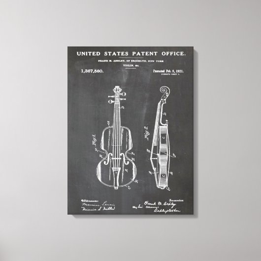 Violin Patent - Funny Music Lover Gift Canvas Afdruk (Voorkant)
