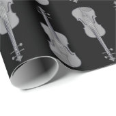 Violin Pattern - Silver and Black Cadeaupapier (Rol Hoek)