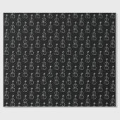 Violin Pattern - Zwart-wit Cadeaupapier (Vlak)