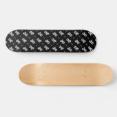 Violin Pattern - Zwart-wit Skateboard (Horizontaal)