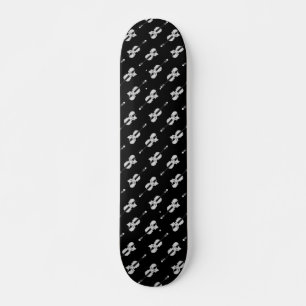 Violin Pattern - Zwart-wit Skateboard