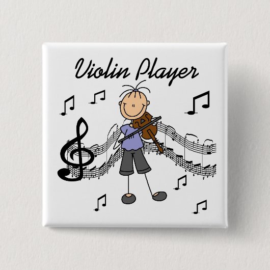 Violin Player-Button Vierkante Button 5,1 Cm (Voorkant)