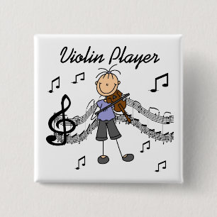 Violin Player-Button Vierkante Button 5,1 Cm