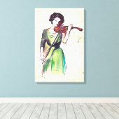 Violin player canvas afdruk (Insitu (Houten vloer))