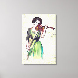 Violin player canvas afdruk