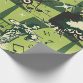 Violin Player Musical Notes Cadeaupapier (Hoek)