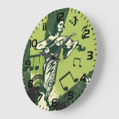 Violin Player Musical Notes Grote Klok (Hoek)