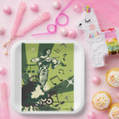 Violin Player Musical Notes Papieren Bordje (Feest)