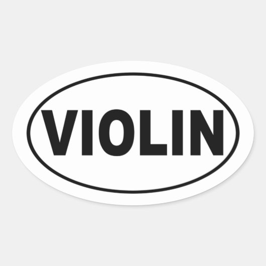 Violin Player Ovale Sticker (Voorkant)