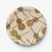 Violin Print Pattern Papieren Bordje (Voorkant)