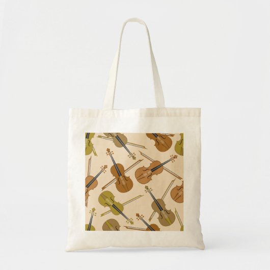 Violin Print Pattern Tote Bag (Voorkant)